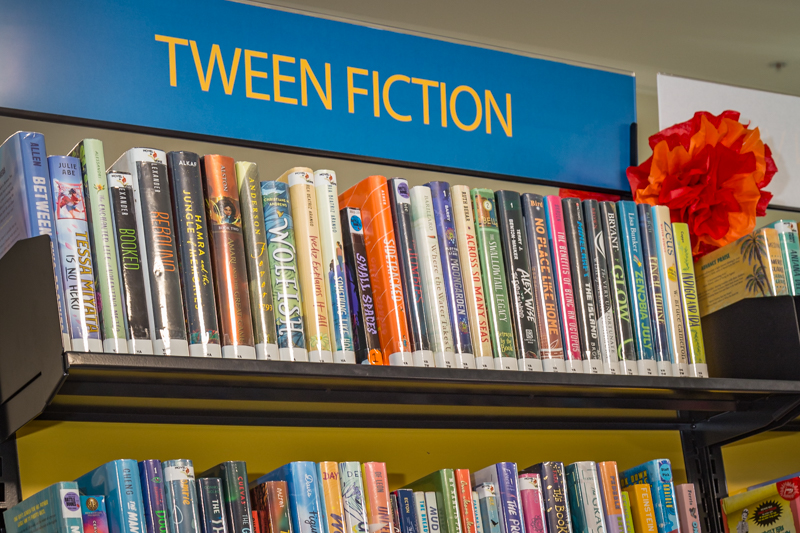 Tween Fiction section in the library