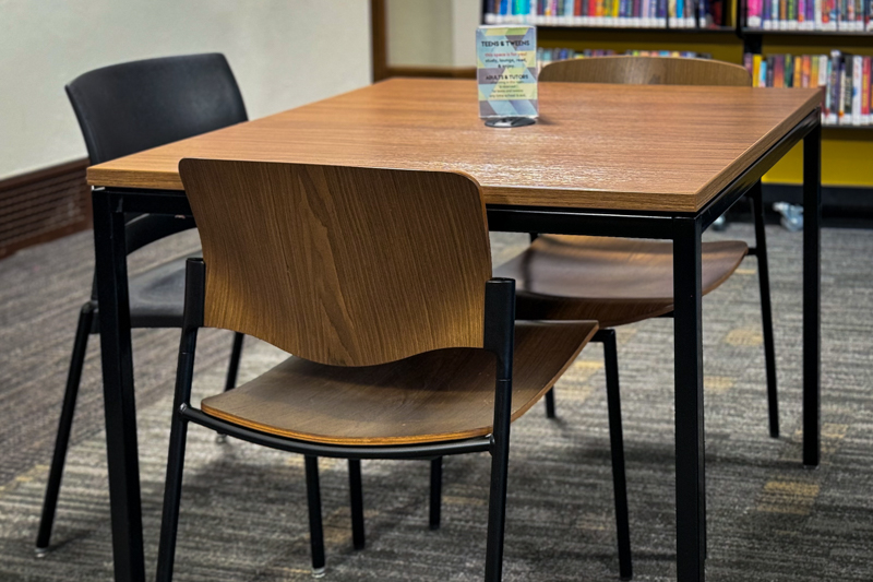 Study table in teen area