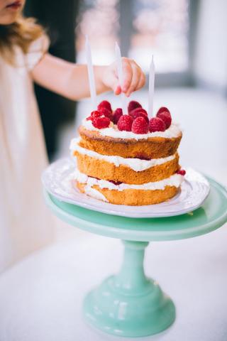 Cake on a display stand