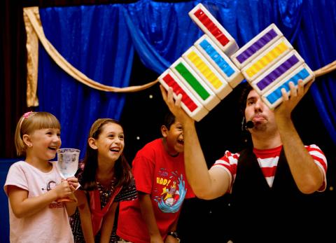 Man Juggling Blocks