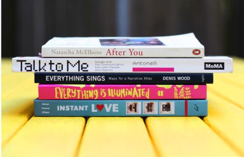 book spine poetry example