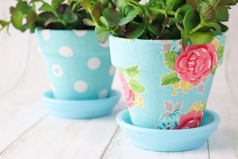 mod podge flower pots