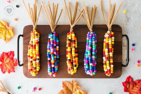 beaded corn craft