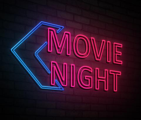 movie night neon sign