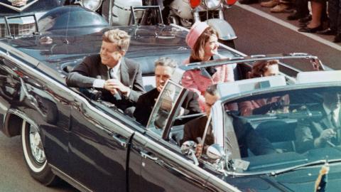 JFK and Jackie riding in a car on the day of the assassination