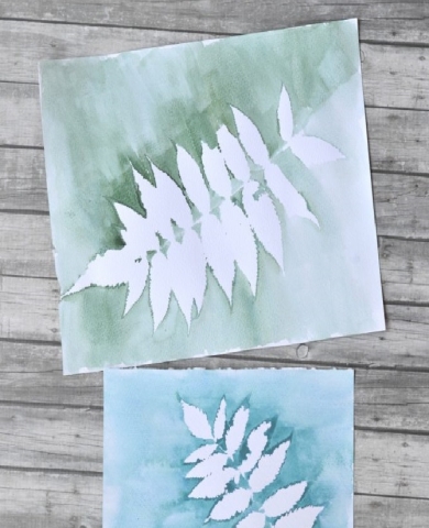 watercolor leaf prints