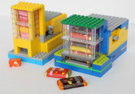 candy machines built from Legos