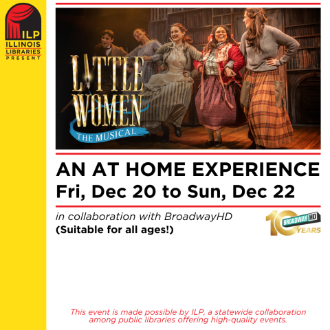 Image from Little Women the Musical, with women linking arms together. An at home experience, Friday, December 20 to Sunday, December 22. 