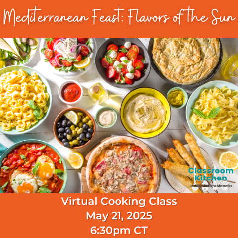 Multiple bowls of brightly colored Mediterranean foods like hummus, olives, and tomato