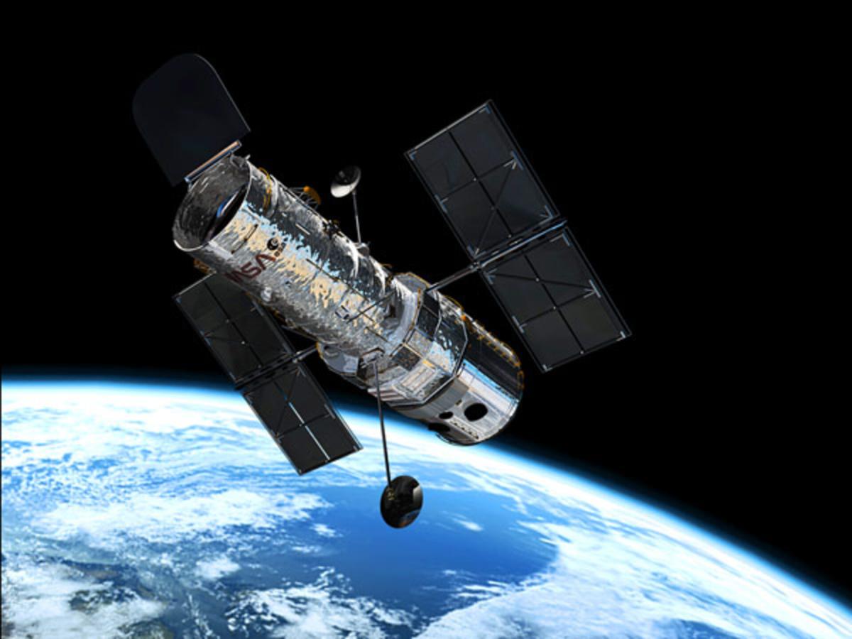 Hubble telescope in space