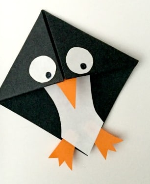 origami penguin bookmark